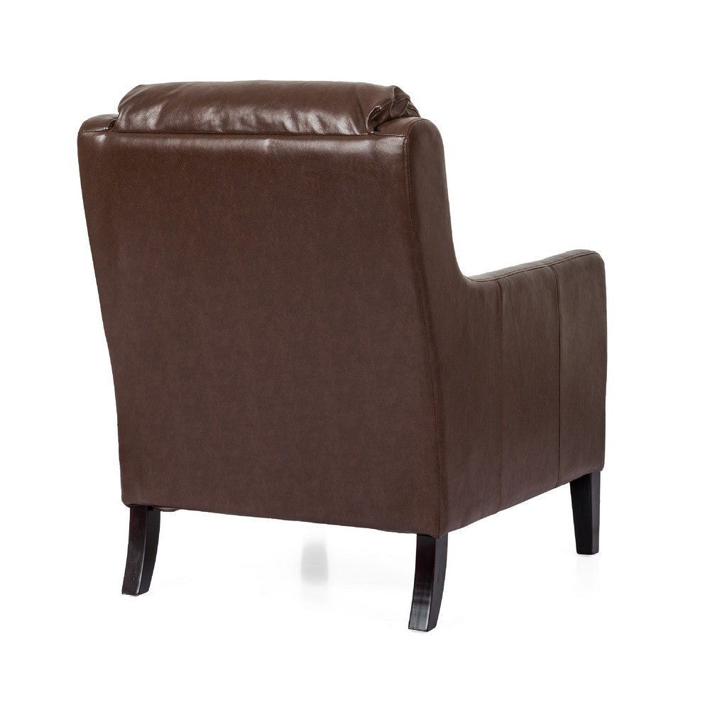 Remma Club Armchair | Waterfall Backrest | Dark Brown Faux Leather BM337026