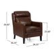 Remma Club Armchair | Waterfall Backrest | Dark Brown Faux Leather