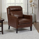 Remma Club Armchair | Waterfall Backrest | Dark Brown Faux Leather