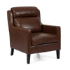 Remma Club Armchair | Waterfall Backrest | Dark Brown Faux Leather