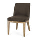 Edena Dining Chair Set of 2 | Weathered Rubberwood Legs | Brown Fabric