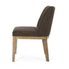 Edena Dining Chair Set of 2 | Weathered Rubberwood Legs | Brown Fabric BM337027