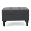 Sabby Ottoman with Tapered Birch Wood Legs | Dark Gray Fabric 29’’ BM337028