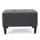 Sabby Ottoman with Tapered Birch Wood Legs | Dark Gray Fabric 29’’ BM337028