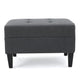 Sabby Ottoman with Tapered Birch Wood Legs | Dark Gray Fabric 29"