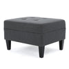 Sabby Ottoman with Tapered Birch Wood Legs | Dark Gray Fabric 29’’ BM337028