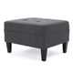 Sabby Ottoman with Tapered Birch Wood Legs | Dark Gray Fabric 29’’ BM337028