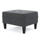 Sabby Ottoman with Tapered Birch Wood Legs | Dark Gray Fabric 29"