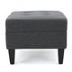 Sabby Ottoman with Tapered Birch Wood Legs | Dark Gray Fabric 29’’ BM337028
