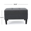 Sabby Ottoman with Tapered Birch Wood Legs | Dark Gray Fabric 29"