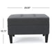Sabby Ottoman with Tapered Birch Wood Legs | Dark Gray Fabric 29"