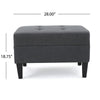 Sabby Ottoman with Tapered Birch Wood Legs | Dark Gray Fabric 29’’ BM337028