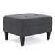 Sabby Ottoman with Tapered Birch Wood Legs | Dark Gray Fabric 29"