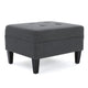 Sabby Ottoman with Tapered Birch Wood Legs | Dark Gray Fabric 29"