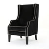 Vendy Accent Club Armchair | High Backrest | Rubberwood | Black Velvet