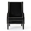 Vendy Accent Club Armchair | High Backrest | Rubberwood | Black Velvet BM337029