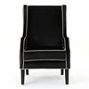Vendy Accent Club Armchair | High Backrest | Rubberwood | Black Velvet