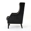 Vendy Accent Club Armchair | High Backrest | Rubberwood | Black Velvet
