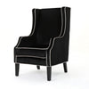 Vendy Accent Club Armchair | High Backrest | Rubberwood | Black Velvet