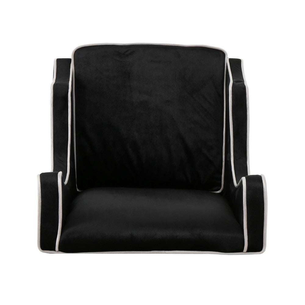 Vendy Accent Club Armchair | High Backrest | Rubberwood | Black Velvet