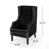 Vendy Accent Club Armchair | High Backrest | Rubberwood | Black Velvet BM337029