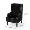 Vendy Accent Club Armchair | High Backrest | Rubberwood | Black Velvet