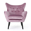 Zorro Accent Armchair | Black Angled Wood Legs | Pink Tufted Velvet