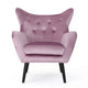 Zorro Accent Armchair | Black Angled Wood Legs | Pink Tufted Velvet