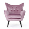 Zorro Accent Armchair | Black Angled Wood Legs | Pink Tufted Velvet BM337031