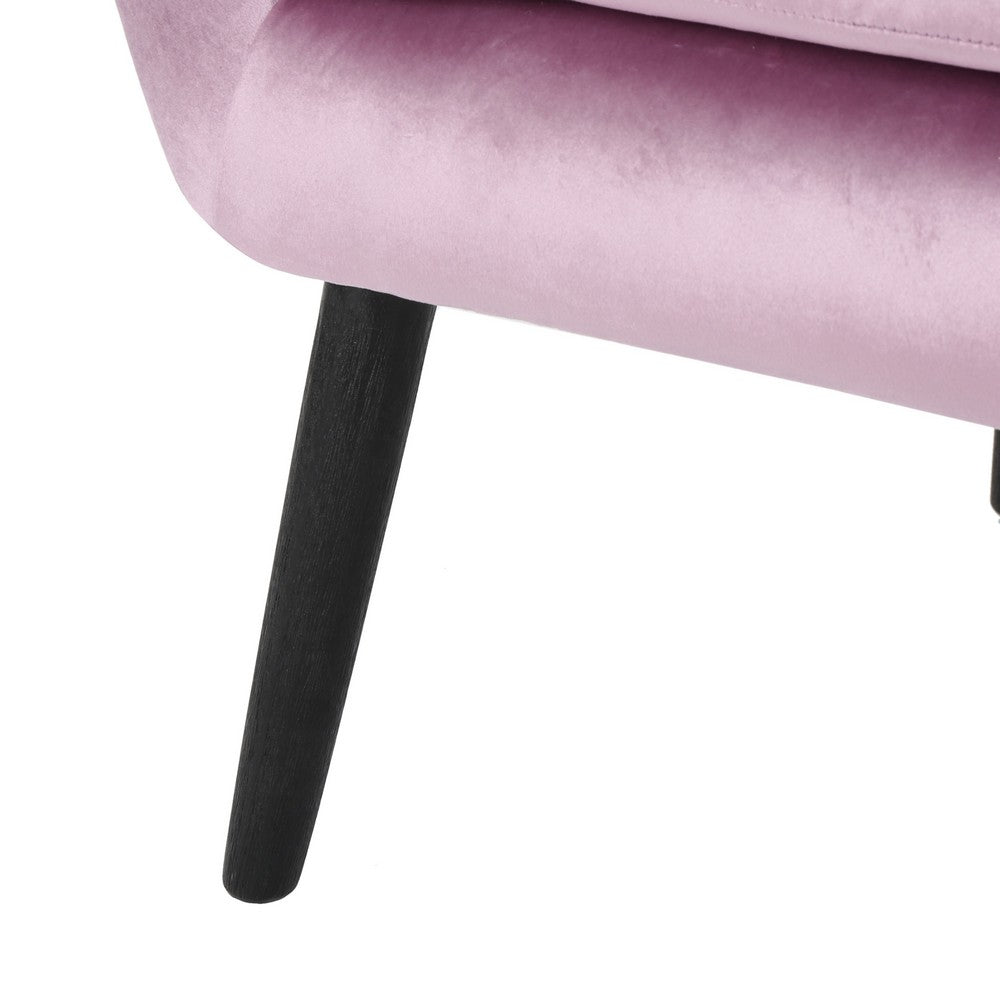 Zorro Accent Armchair | Black Angled Wood Legs | Pink Tufted Velvet
