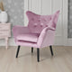 Zorro Accent Armchair | Black Angled Wood Legs | Pink Tufted Velvet