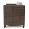 Perie Outdoor Loveseat | Modern Brown Faux Rattan | Gray Polyester