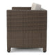Perie Outdoor Loveseat | Modern Brown Faux Rattan | Gray Polyester