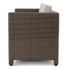 Perie Outdoor Loveseat | Modern Brown Faux Rattan | Gray Polyester BM337032