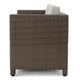 Perie Outdoor Loveseat | Modern Brown Faux Rattan | Gray Polyester BM337032