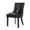 Chen Dining Chair Set of 2 | Curved Black Diamond Tufted Faux Leather BM337033