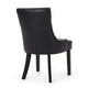 Chen Dining Chair Set of 2 | Curved Black Diamond Tufted Faux Leather BM337033
