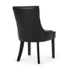Chen Dining Chair Set of 2 | Curved Black Diamond Tufted Faux Leather