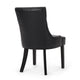 Chen Dining Chair Set of 2 | Curved Black Diamond Tufted Faux Leather