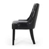 Chen Dining Chair Set of 2 | Curved Black Diamond Tufted Faux Leather