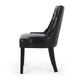 Chen Dining Chair Set of 2 | Curved Black Diamond Tufted Faux Leather