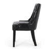 Chen Dining Chair Set of 2 | Curved Black Diamond Tufted Faux Leather BM337033