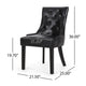 Chen Dining Chair Set of 2 | Curved Black Diamond Tufted Faux Leather