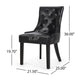 Chen Dining Chair Set of 2 | Curved Black Diamond Tufted Faux Leather BM337033