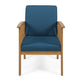 Gerry Outdoor Club Chair Set of 2 | Slatted Design | Brown Wood | Blue