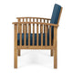 Gerry Outdoor Club Chair Set of 2 | Slatted Design | Brown Wood | Blue