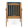 Gerry Outdoor Club Chair Set of 2 | Slatted Design | Brown Wood | Blue BM337035