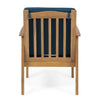 Gerry Outdoor Club Chair Set of 2 | Slatted Design | Brown Wood | Blue