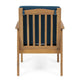 Gerry Outdoor Club Chair Set of 2 | Slatted Design | Brown Wood | Blue