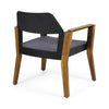 Soyan Outdoor Club Chair Set of 2 | Teak Brown Acacia Wood | Blue